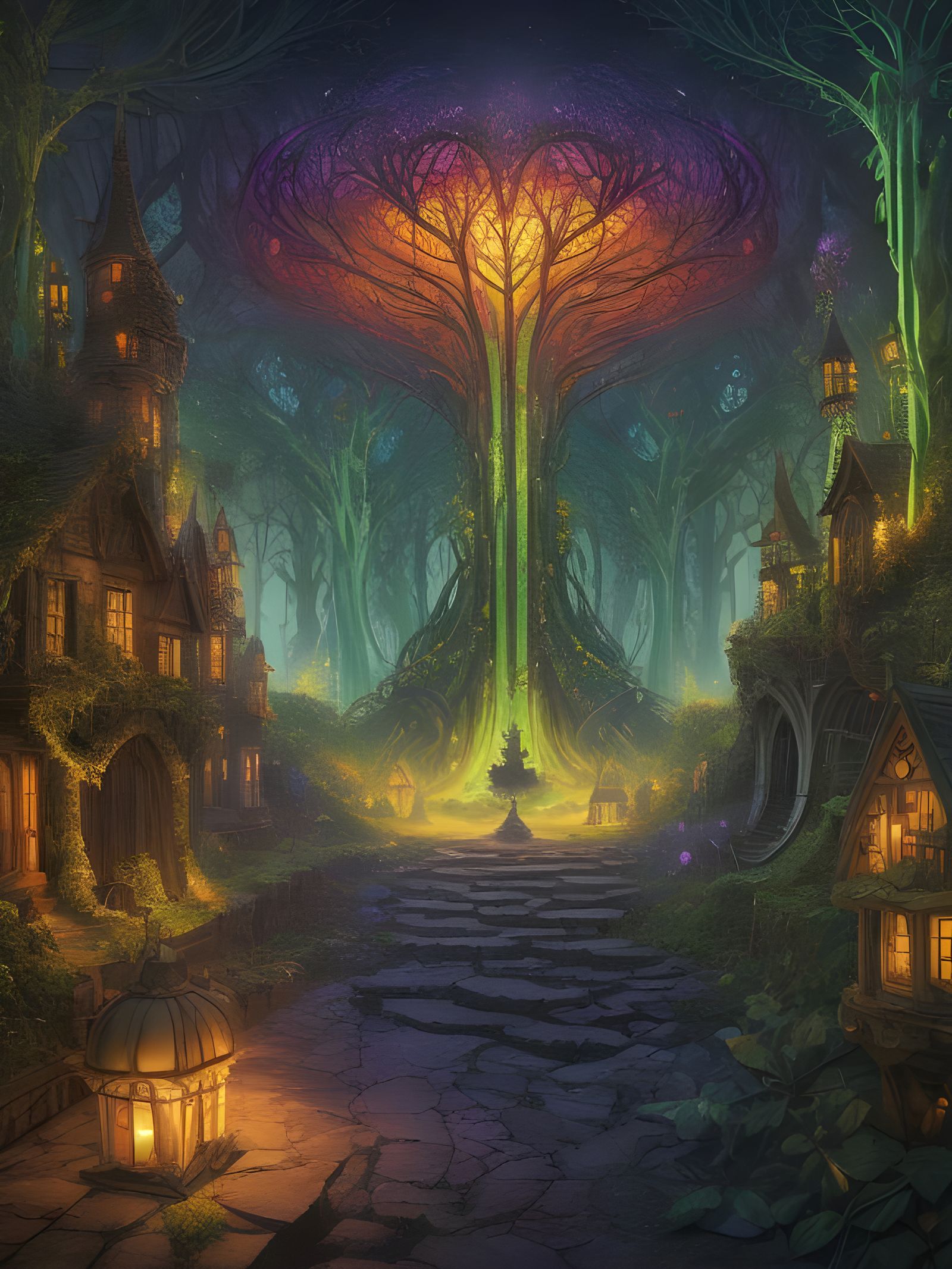 Magical Fairytale Village Optical Illusion