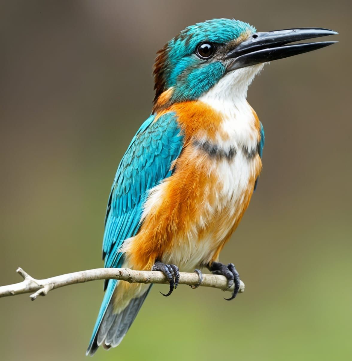 Brilliant Turquoise Guam Kingfisher Portrait