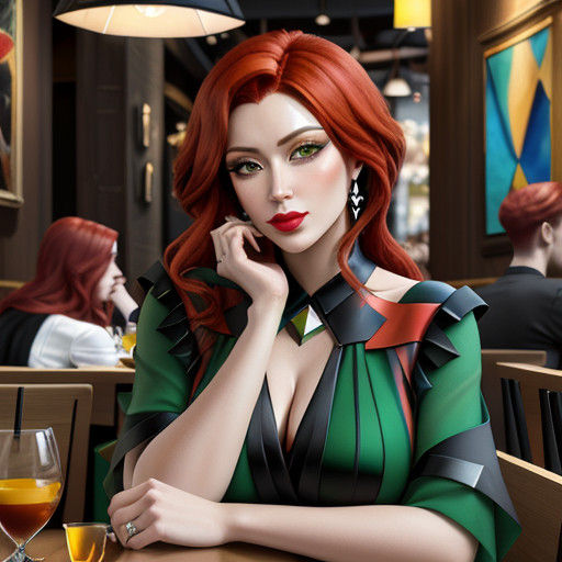 Cubist Woman in a Green Blouse, a Stunning Oil Portrait