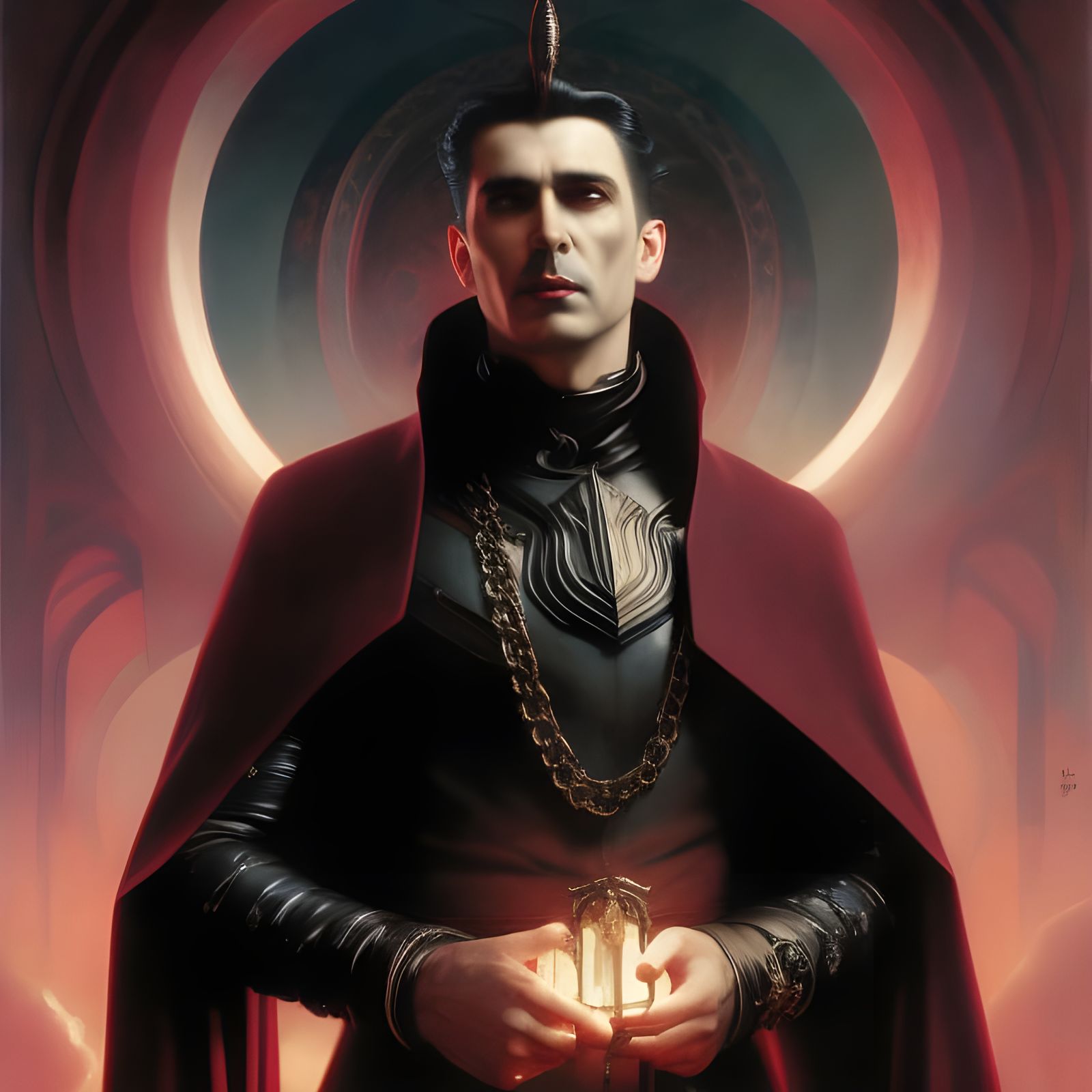 Melancholy Vampire's Arcane Ritual: Gothic Portrait
