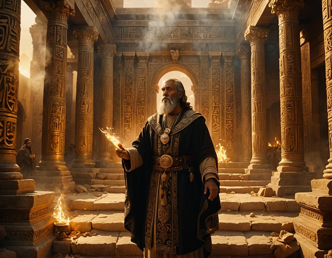 Solomon Dedicates Temple in Cinematic Golden Light