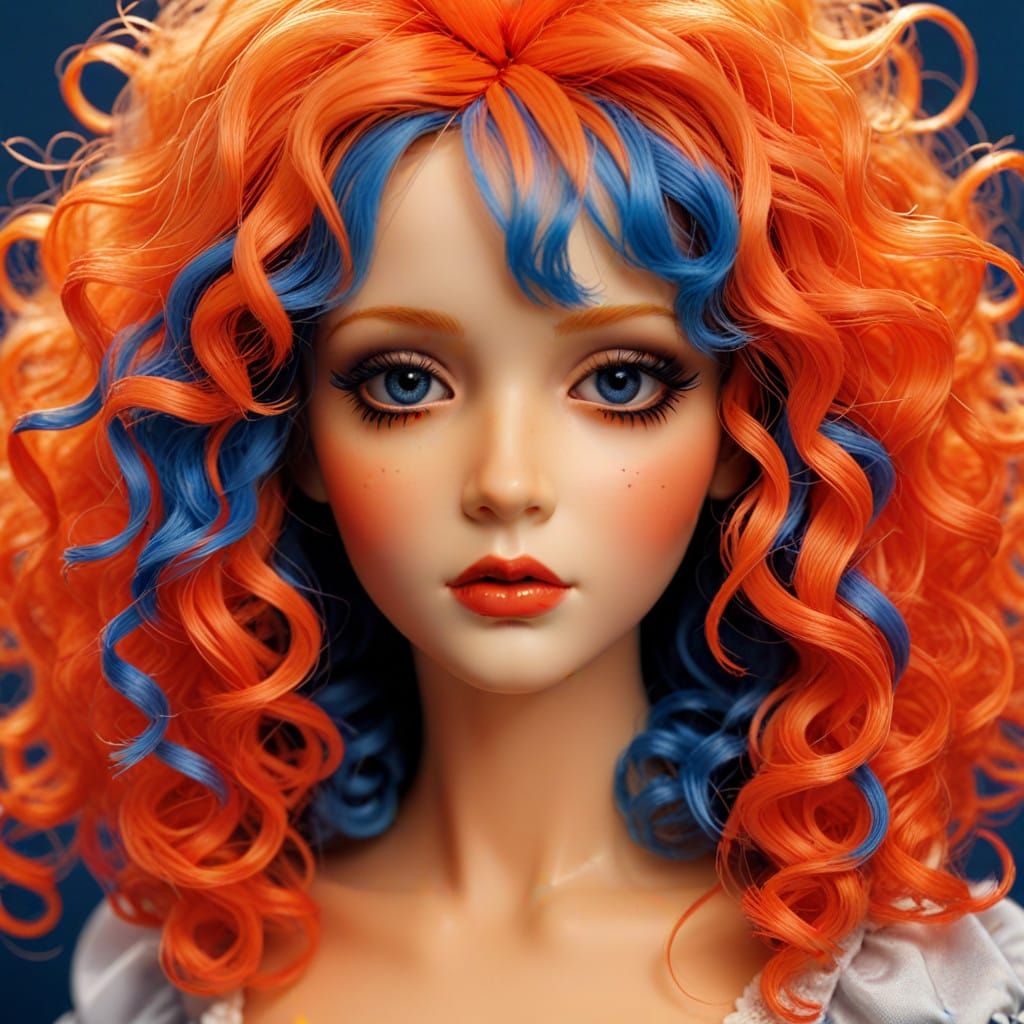 Mysterious Porcelain Doll in Dark Gilded Armor