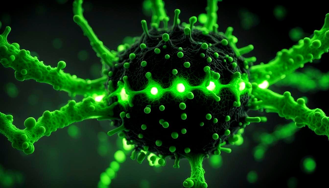 Cyborg Cell Structure in Green Light