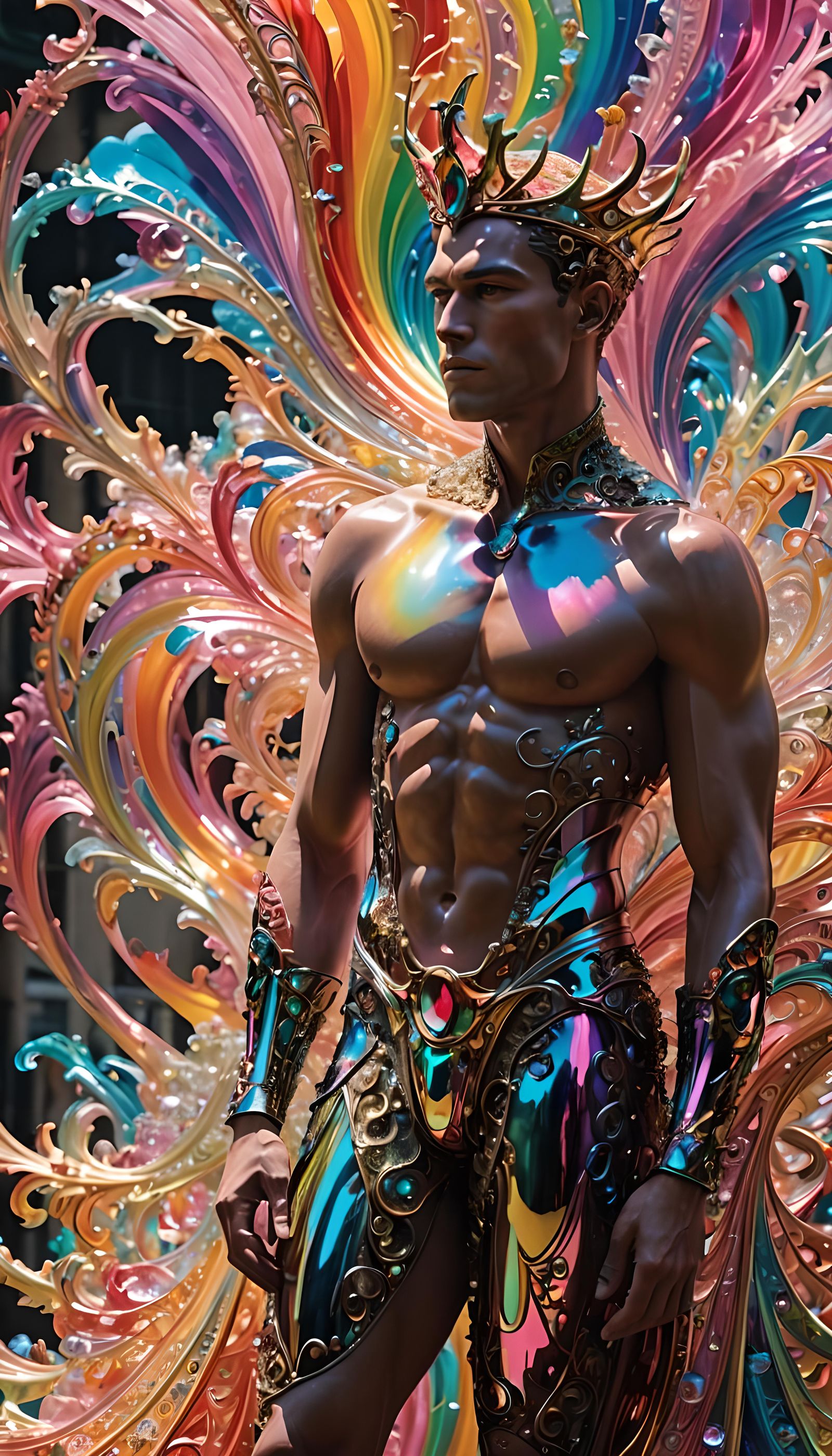 Futuristic Topographic Elegance in Hyperrealistic Splash Art