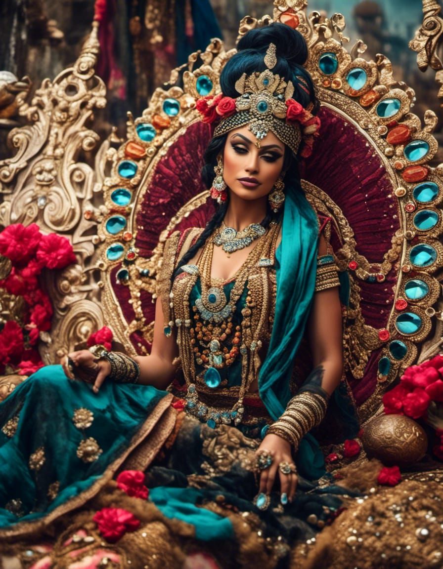 Magnificent Woman Charming Cobra in Indian Palace