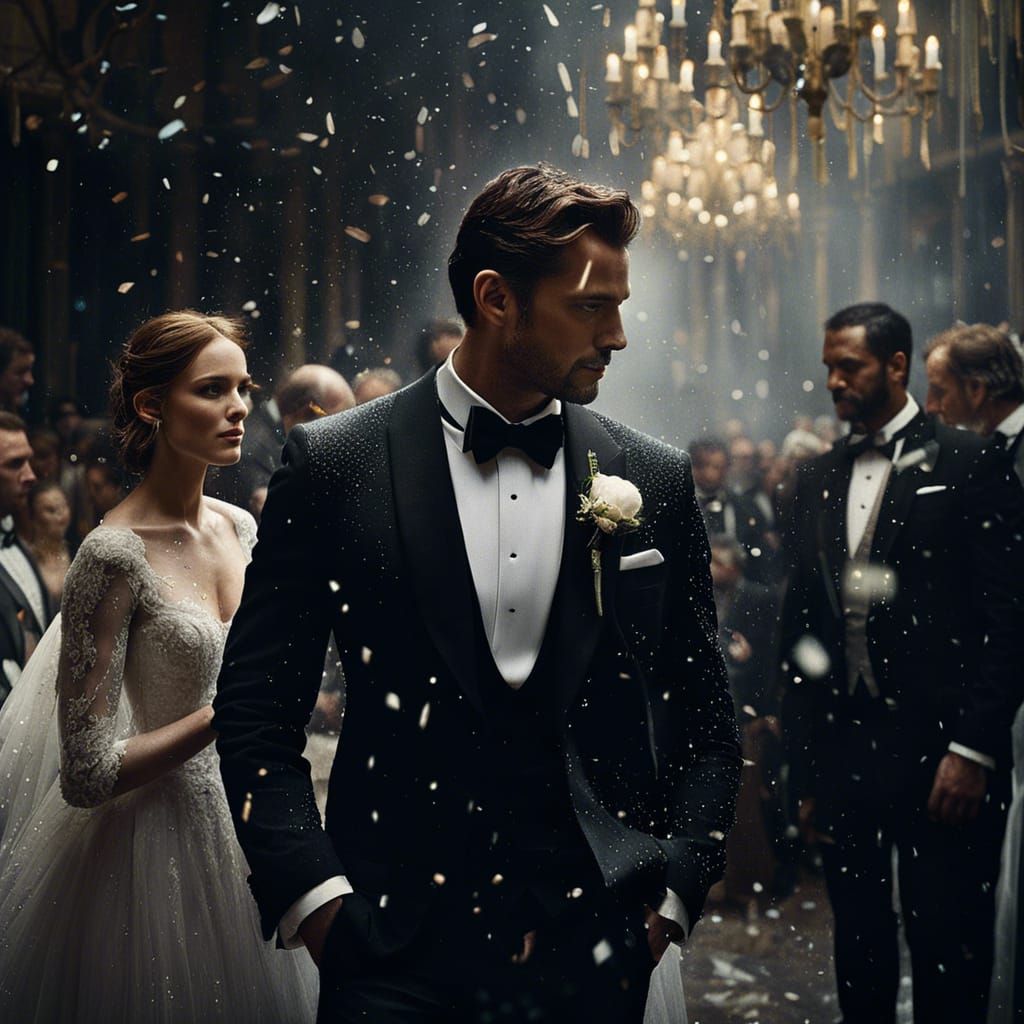 Hyperrealistic Wedding Photo of Man in Tuxedo