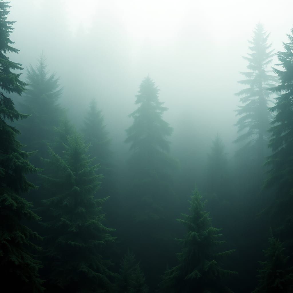 Misty Evergreen Forest in Cinematic Style