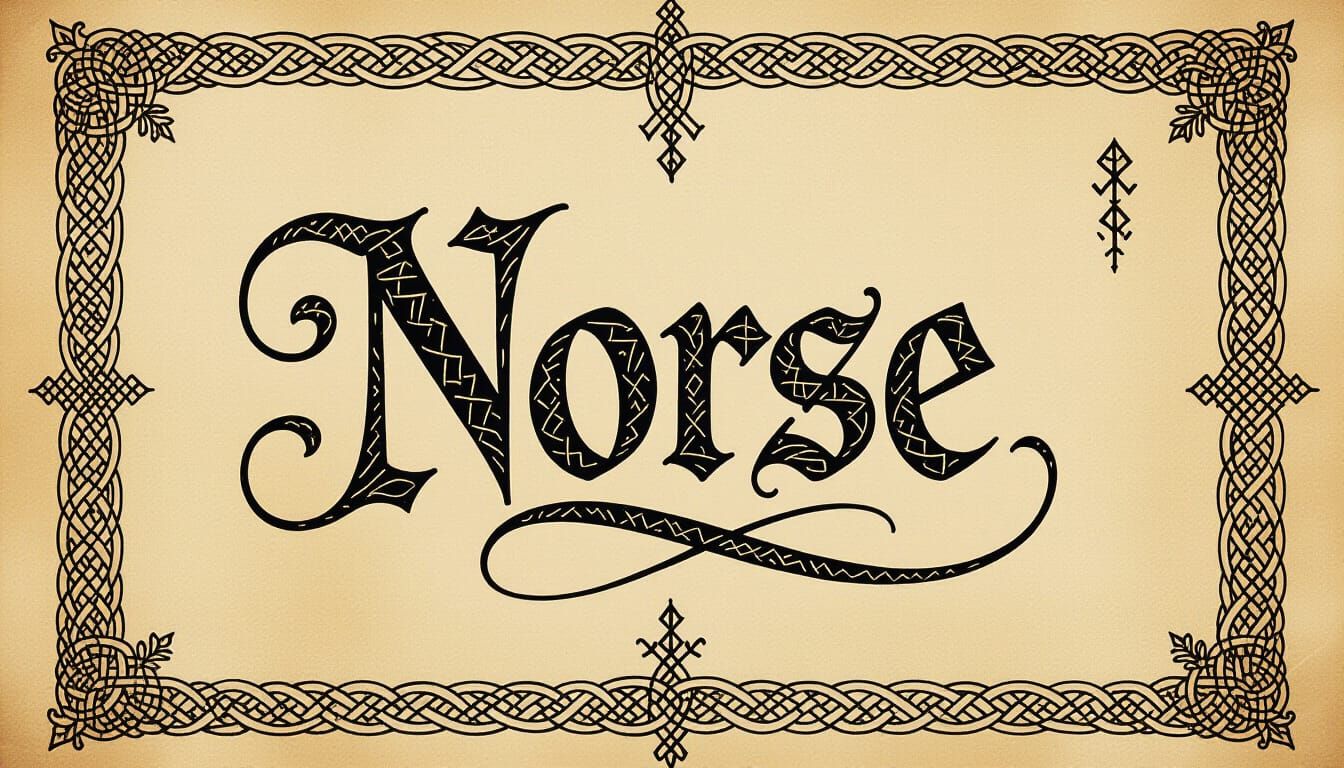 Elegant Norse Calligraphy with Viking Knotwork