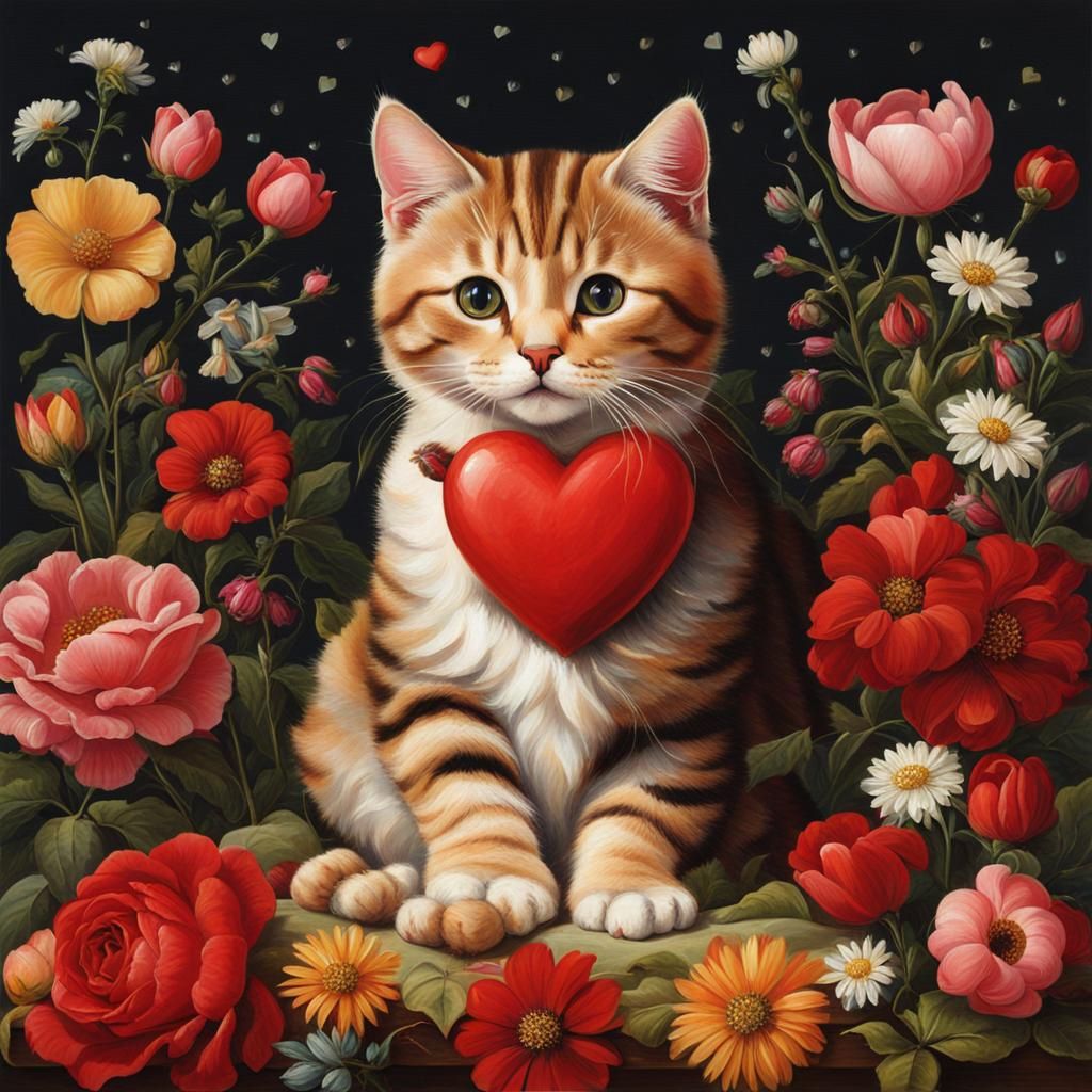 Cat Portrait in the Style of Hans Holbein