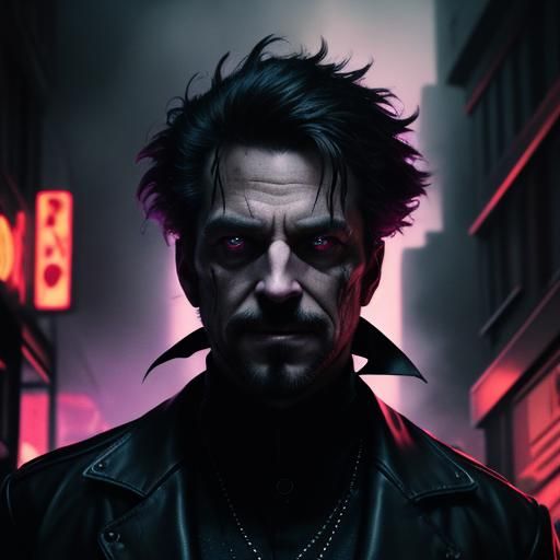 Villainous Mastermind in Gritty City Alleyway