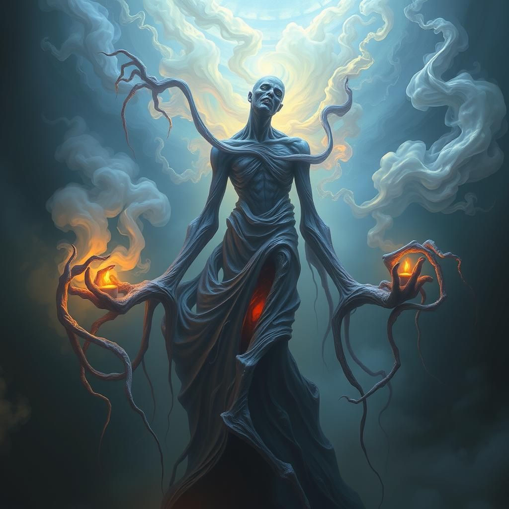 Otherworldly Entity in Gothic Cosmic Horror Style