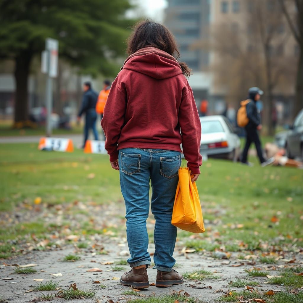 A Despondent Figure Heads Back to a Monotonous Work Environm...