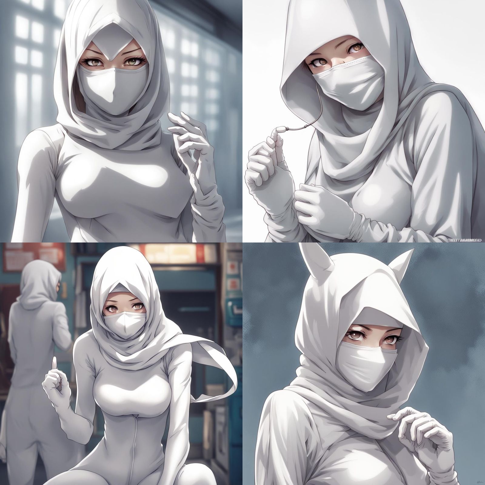 Figure in White Bodysuit, Anime Style