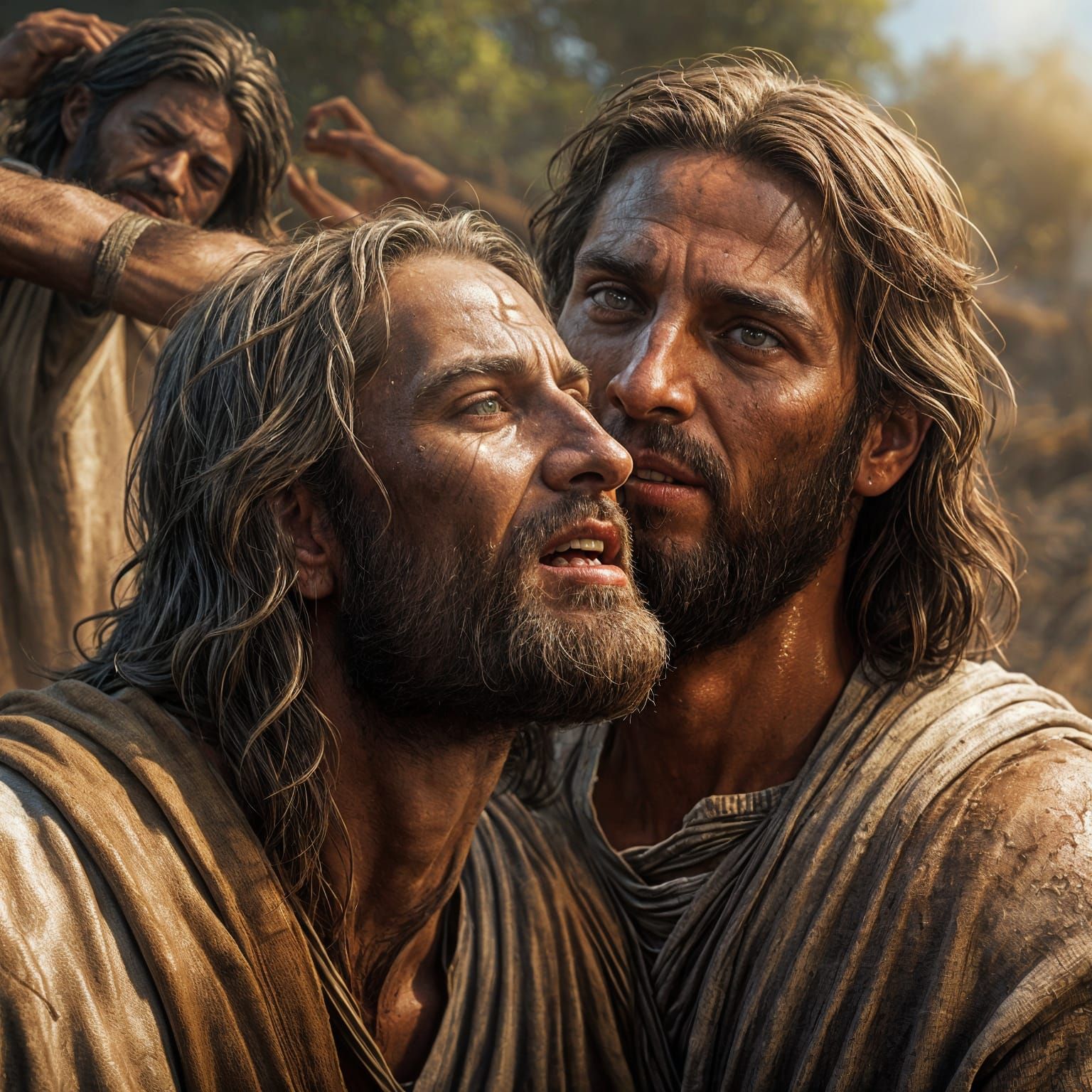 Jesus Heals the Blind Man: Hyperrealistic Art