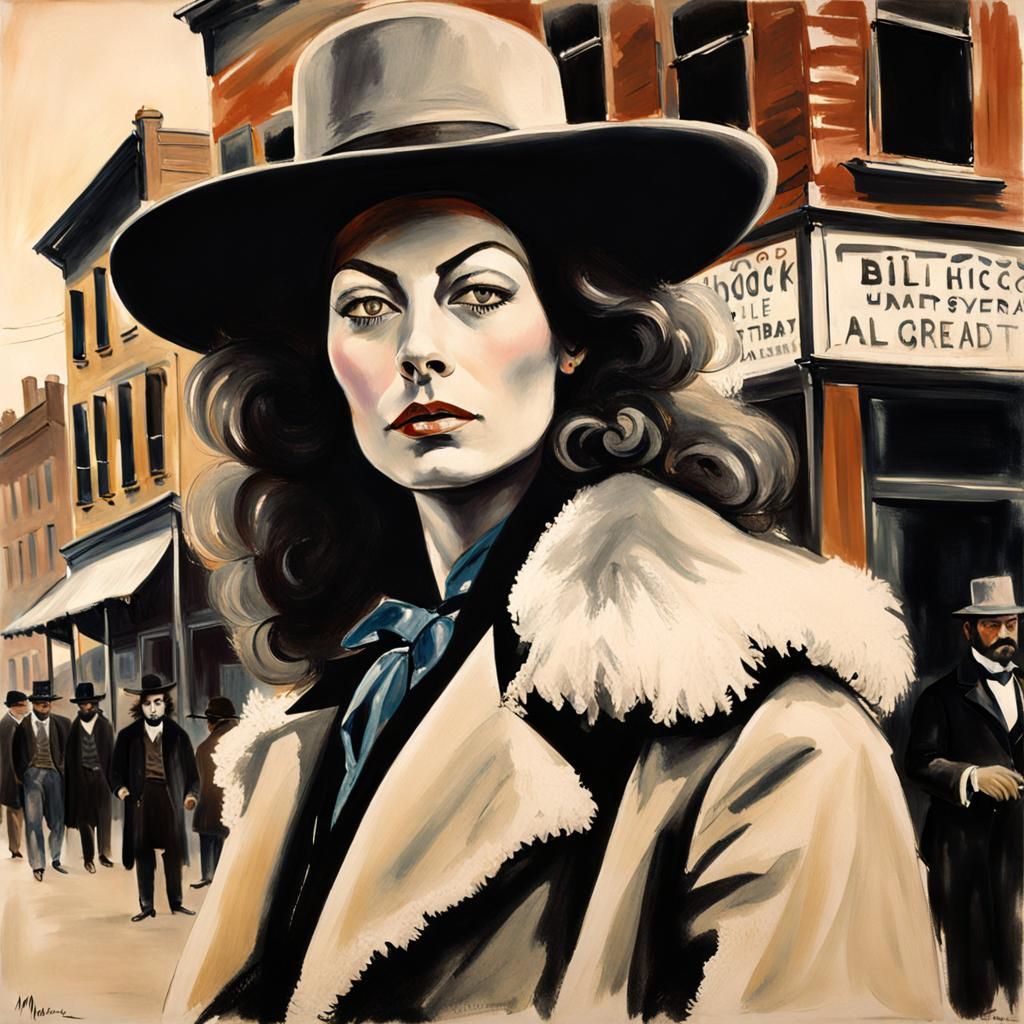 Ava Gardner as Wild Bill Hickock, Oil Painting
