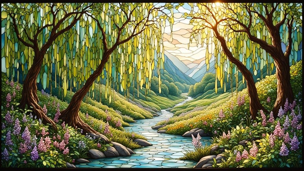 Stained Glass Garden in Pastel Hues