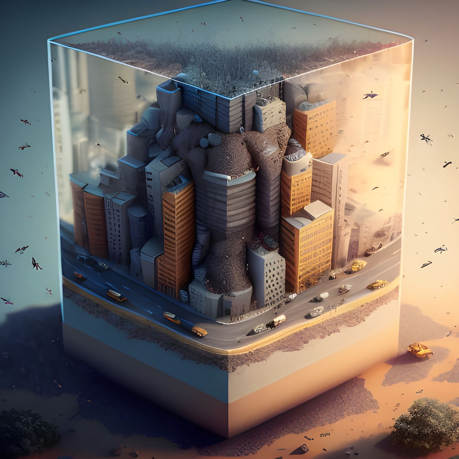 City as Ant Farm: Detailed Matte Painting