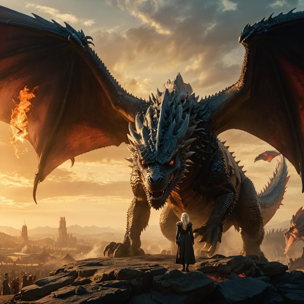 Daenerys and Drogon Cinematic Film Still