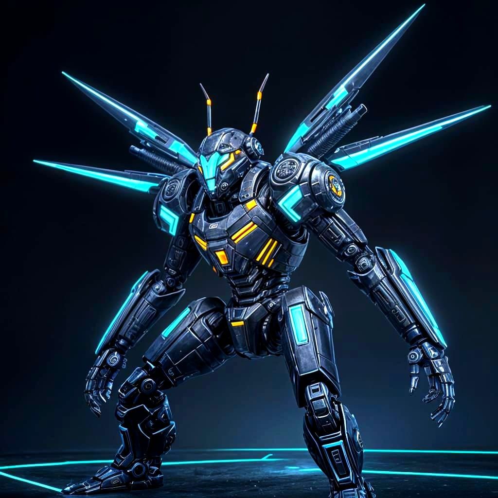 Armed Mechanical Beetles in Futuristic Style