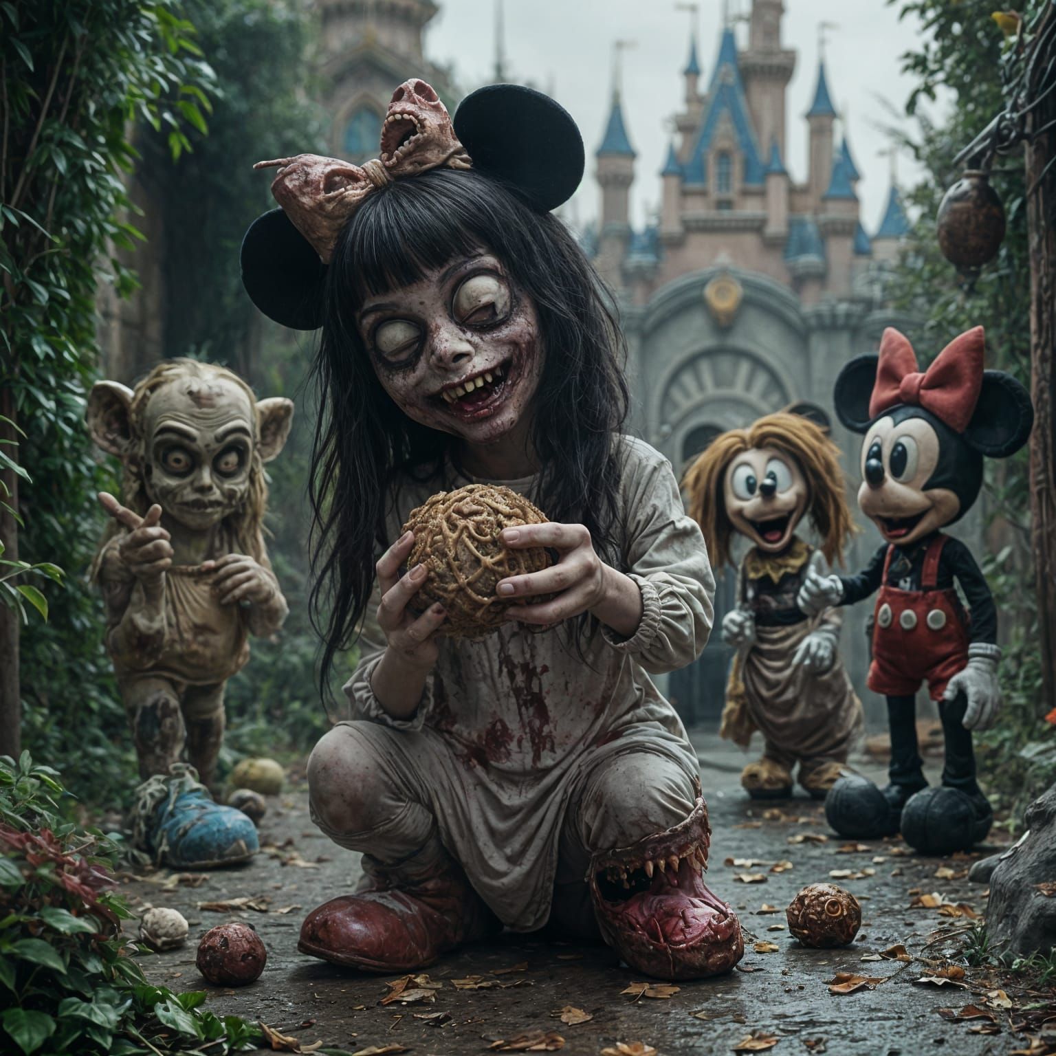 Zombie Sara Devours Brains in Haunted Disneyland