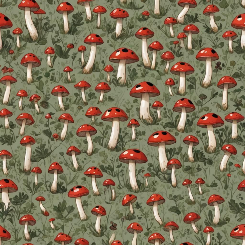 Ladybug Mushroom Fantasy