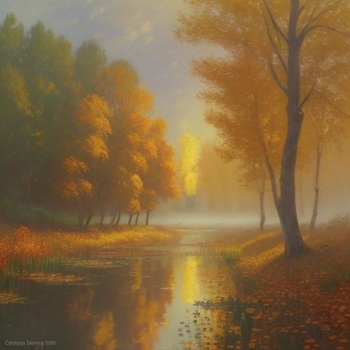 Idyllic Autumn Landscape in Impressionist Style