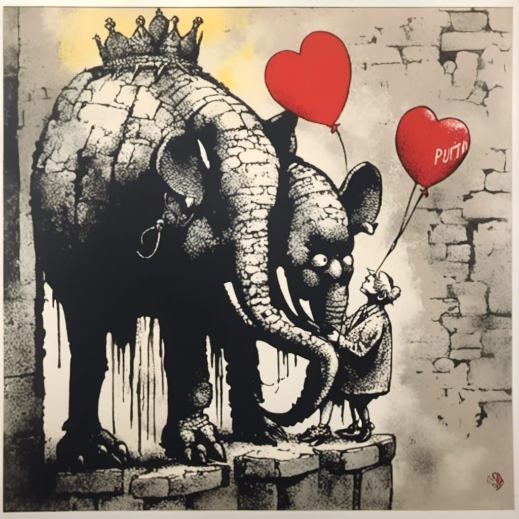 Orban and Putin Graffiti Art in Banksy Style