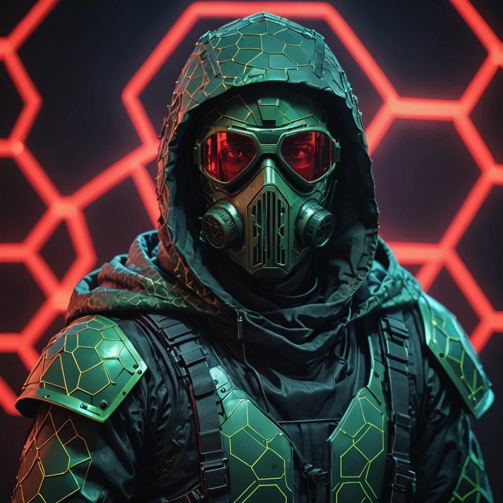 Futuristic Knight With Night Vision Goggles