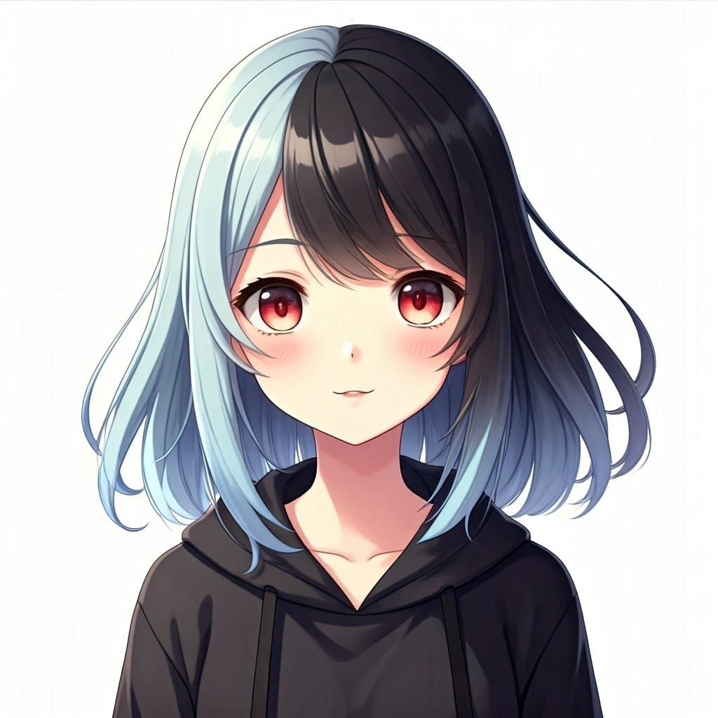 Charming Anime Girl in Vibrant Hair Colors