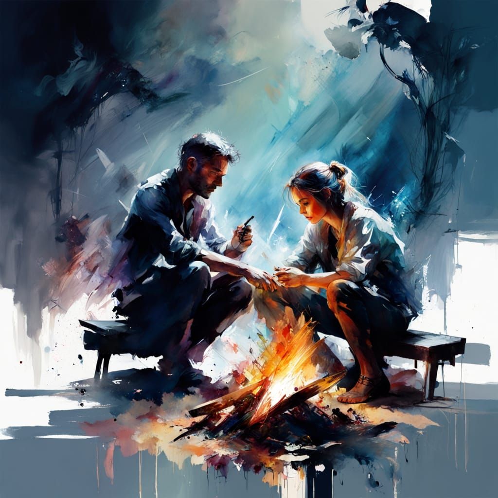 Moonlit Beach Bonfire with Friends, Hyperrealistic Style