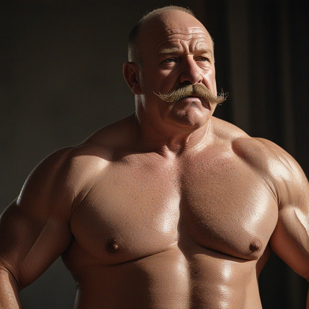 Powerful 65-Year-Old Wrestler Exudes Classic Masculinity