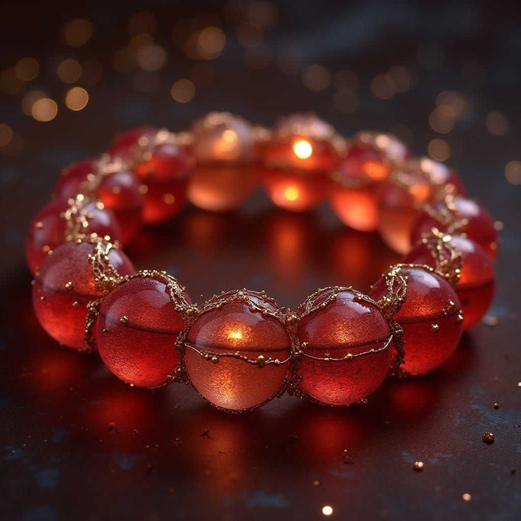 Ancient Rose Gold and Garnet Beaded Bracelet