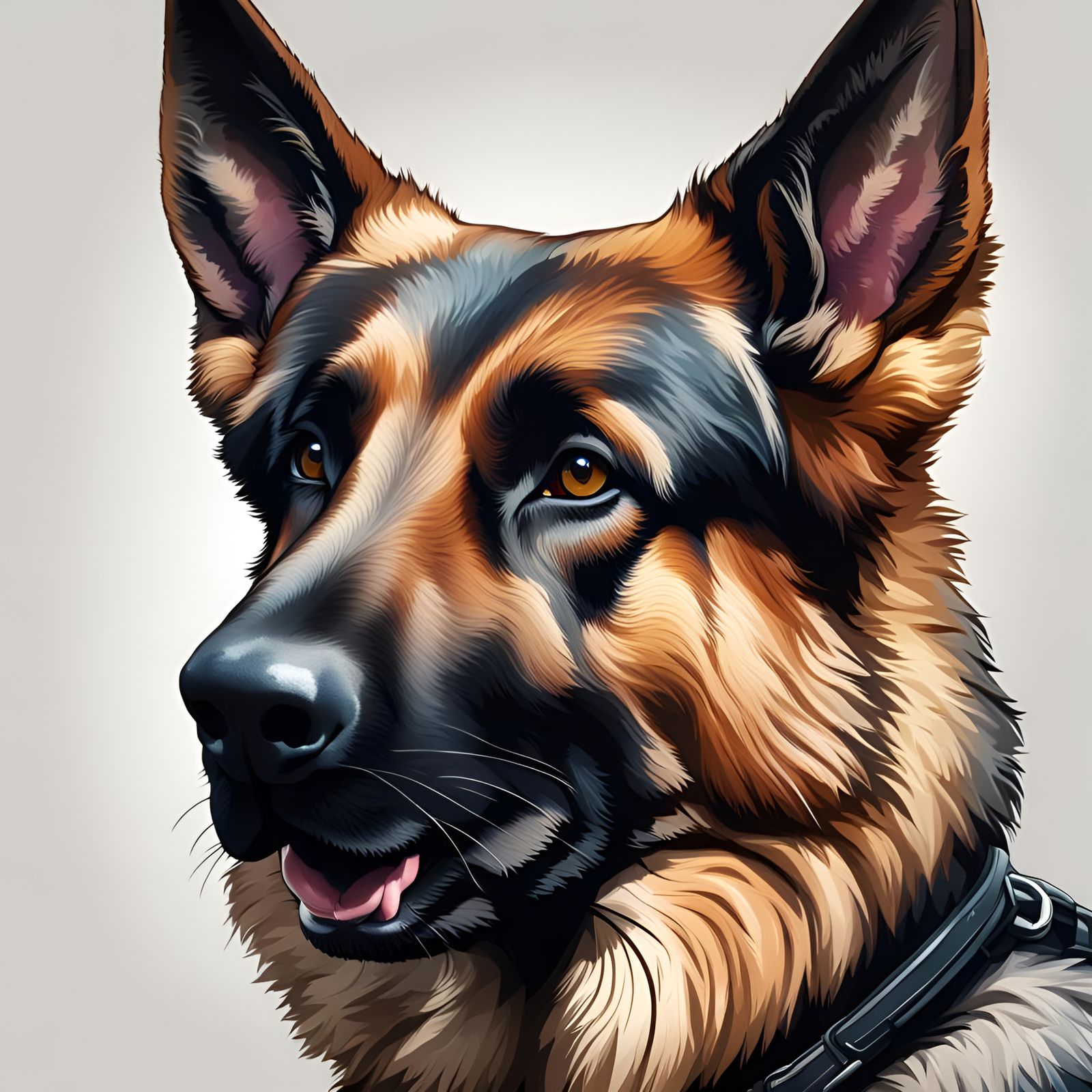 Hyperdetailed German Shepherd Dog Portrait