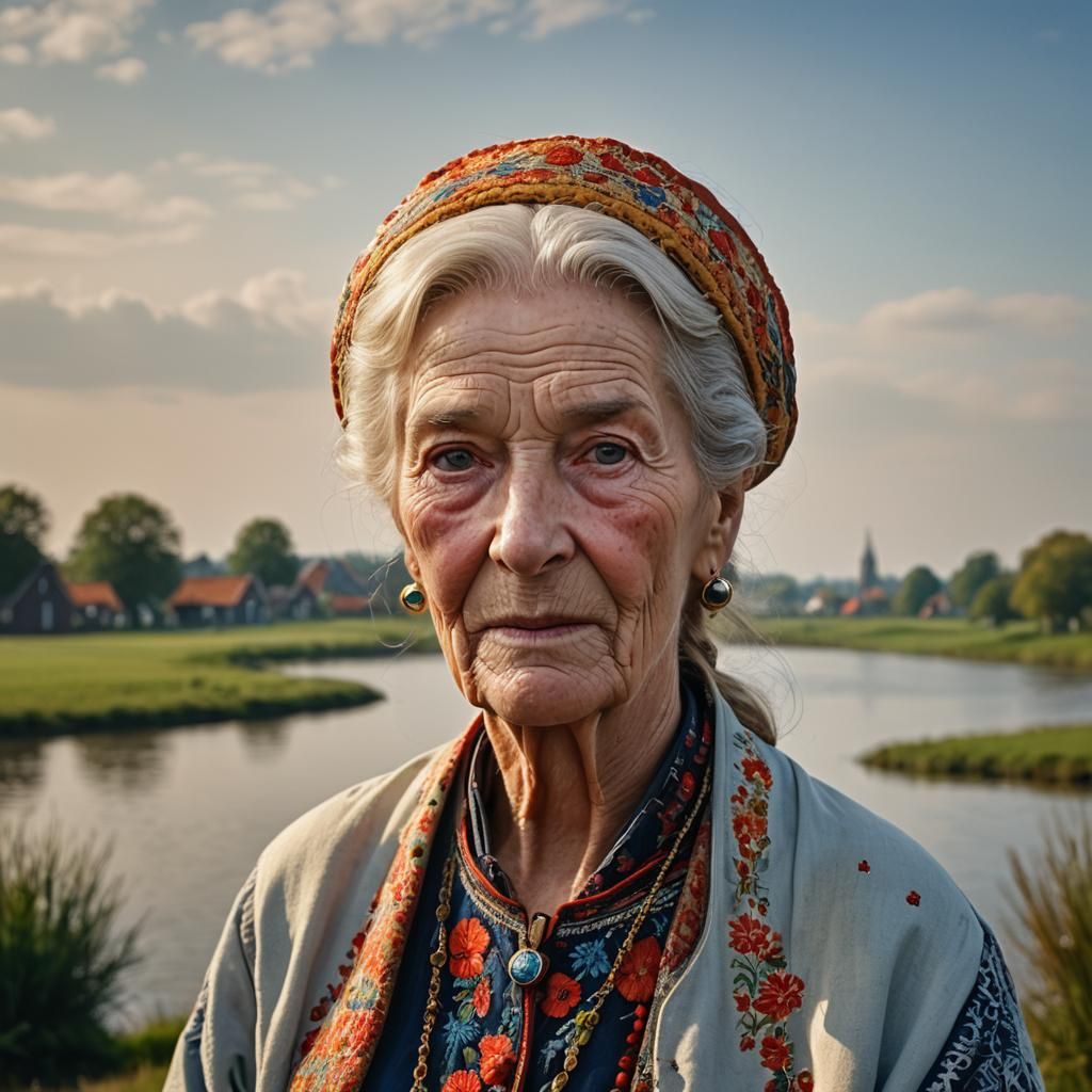 Dutch Portrait of Klaasje Akershoek in Traditional Style