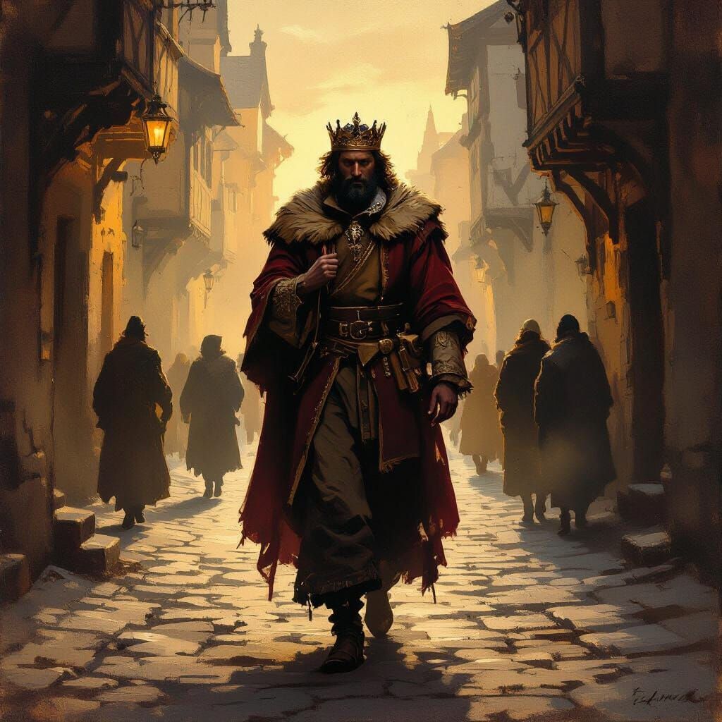 King Disguised Seeks Benevolent Soul in Golden Light