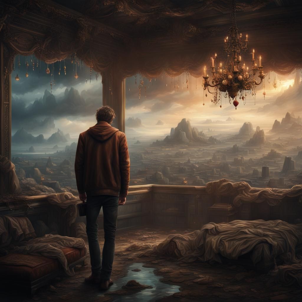 Man Hiding From Love: Dramatic Digital Painting