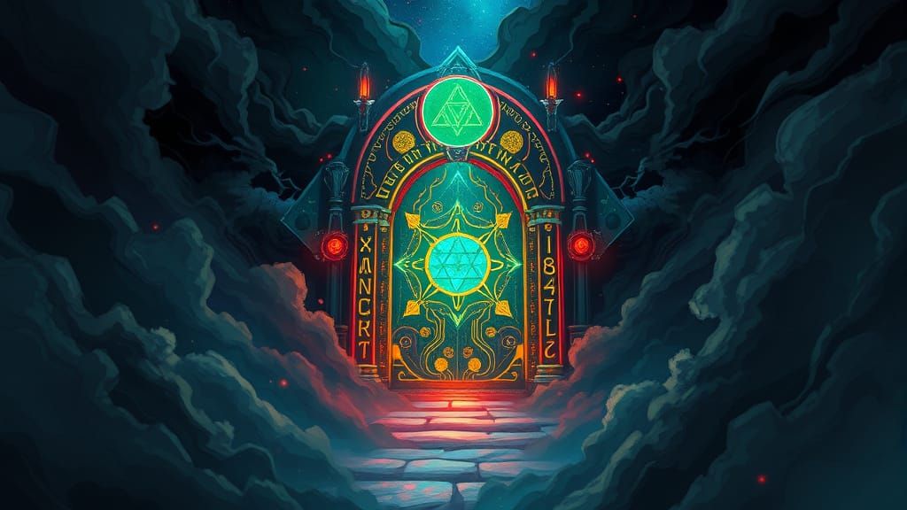 Ethereal Portal in Black Fog, Ancient Arcane Magic