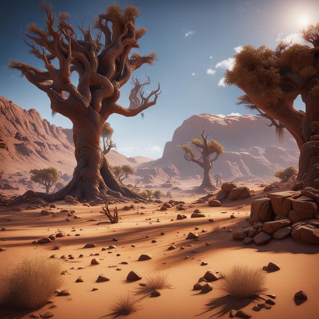 Namibia Landscape in Cinematic 3D Style