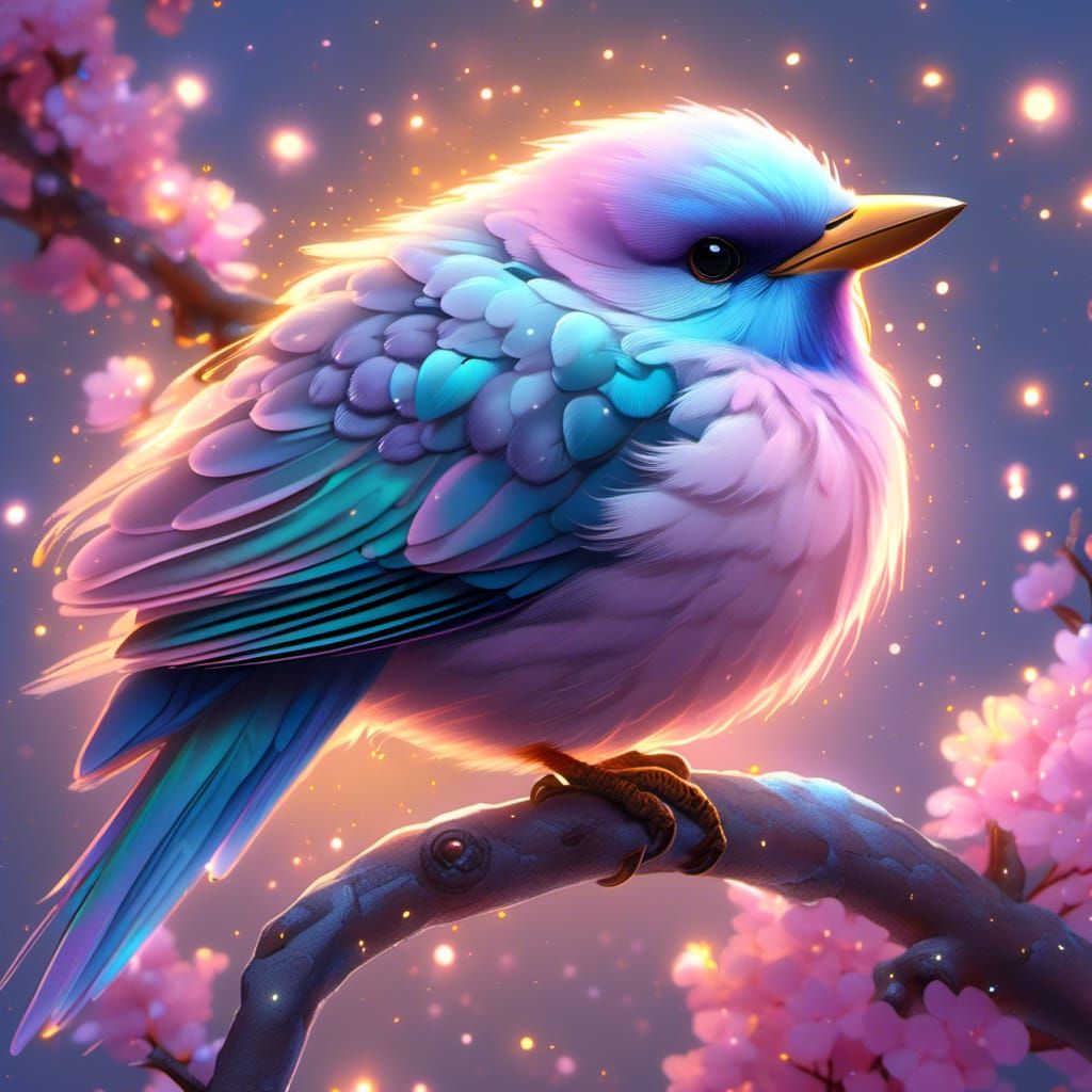 Innocent Fantasy Bird with Volumetric Lighting