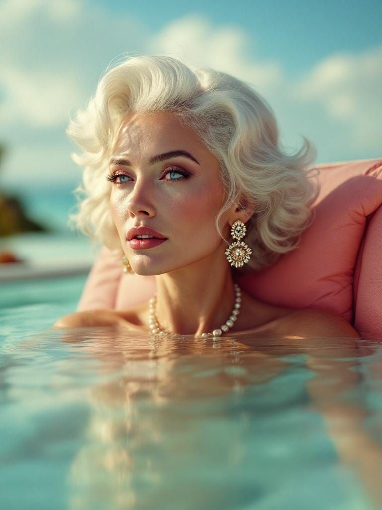 Grandmother in Pop Surreal Style of Slim Aarons