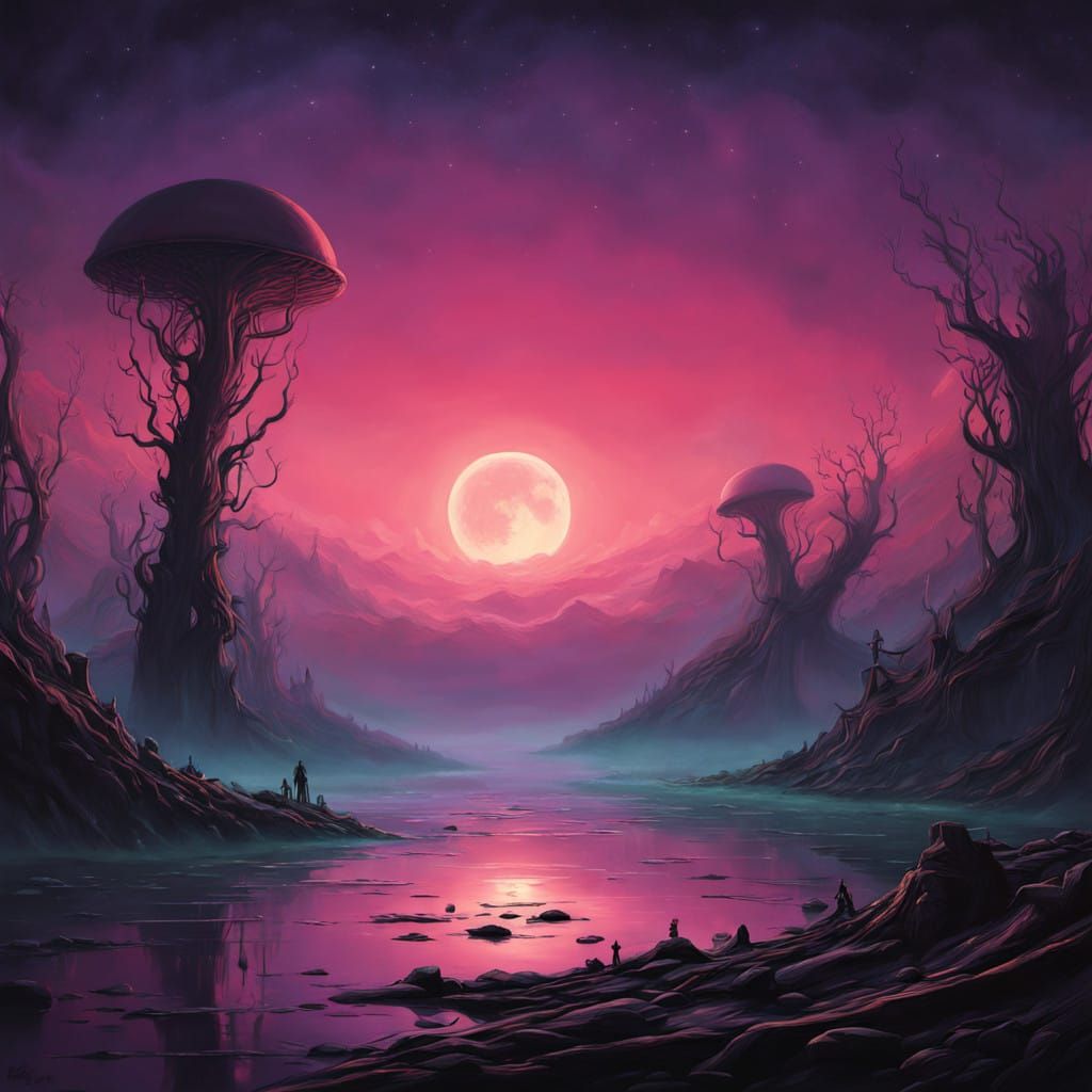 Surrealist Dreamscape in Unconventional Hues