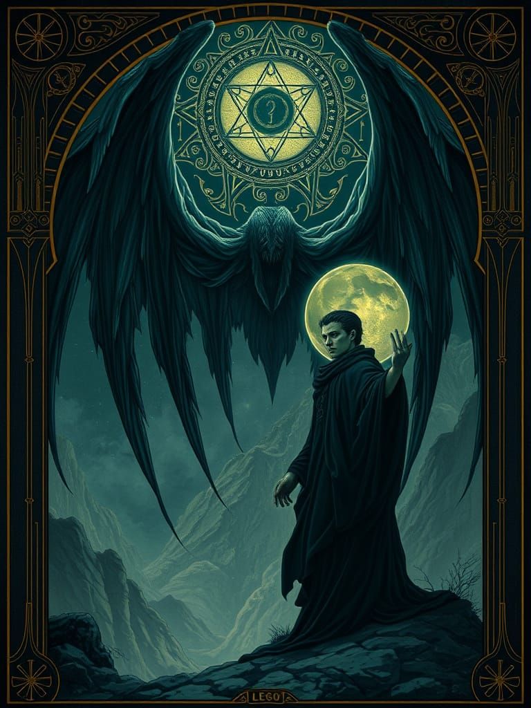 Eldritch Occult Symbolism in Art Nouveau Style