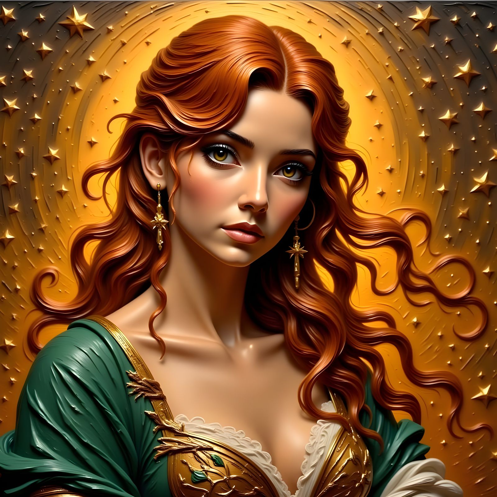 Ethereal Helen of Troy in Renaissance Oil Painting Style