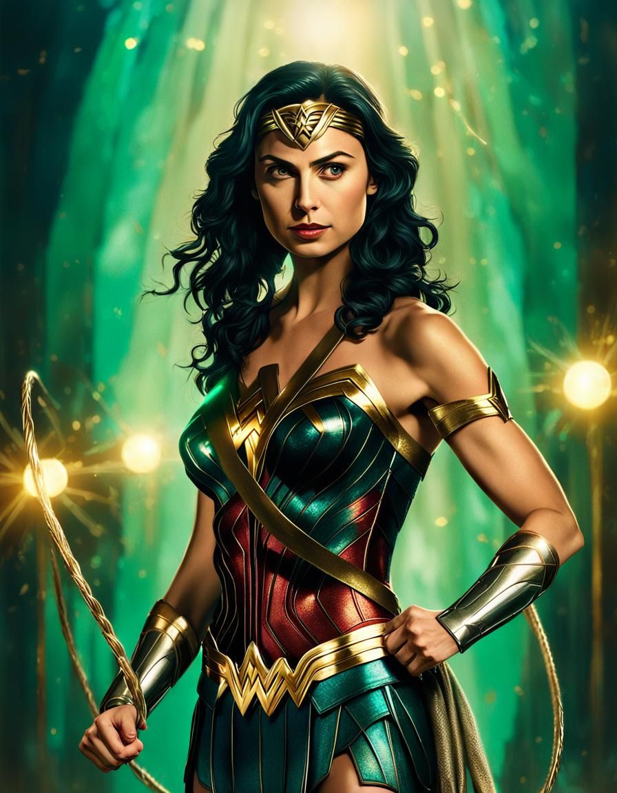 Wonder Woman Portrait with Lasso in DCEU Style