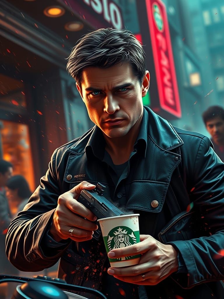 Ethan Hunt from Mission Impossible & Starbucks Coffee