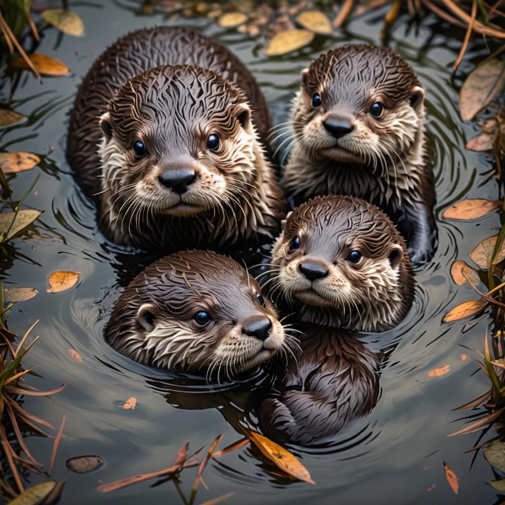 Hyperrealistic Chibi Otter with Intricate Details