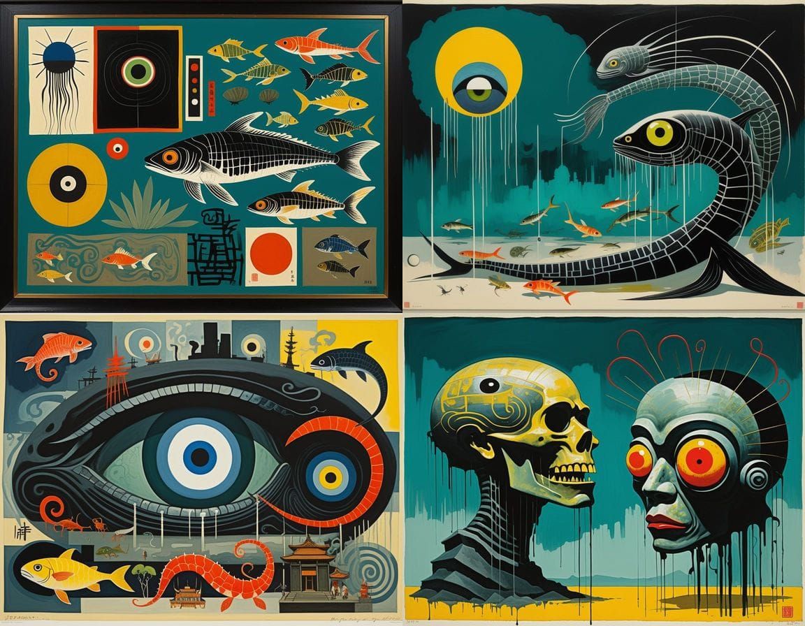 Surreal Japanese Horror Art with Mutant Creatures