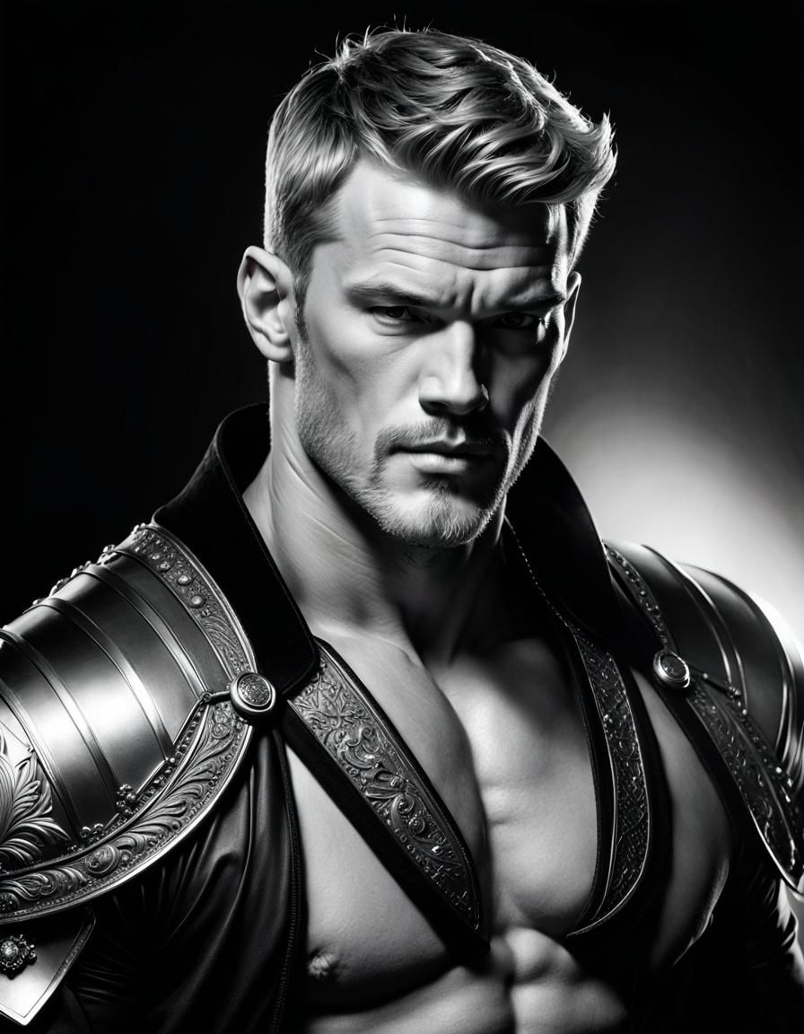 Alan Ritchson Portrait with Rembrandt Lighting