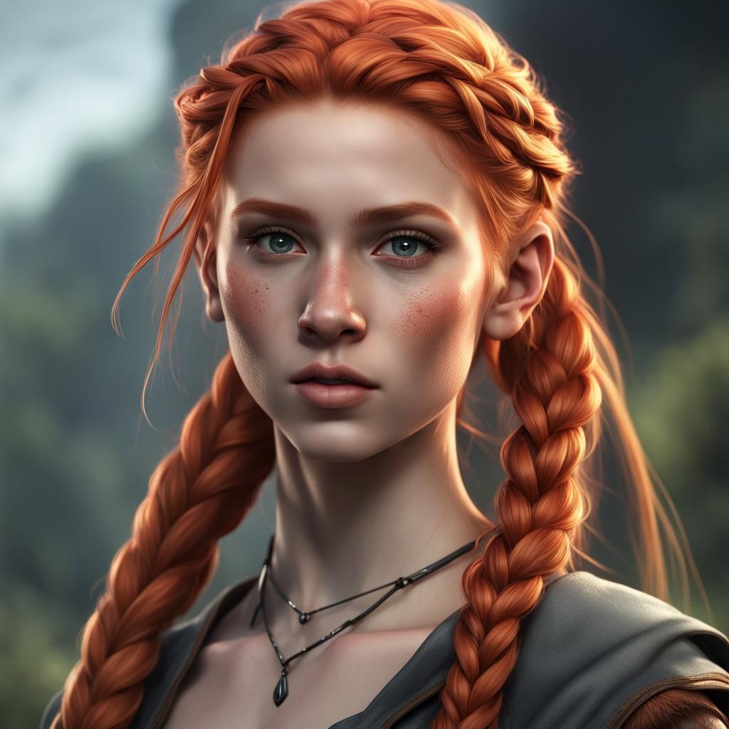 Fierce Ginger-Haired Teenager: Fantasy Concept Art