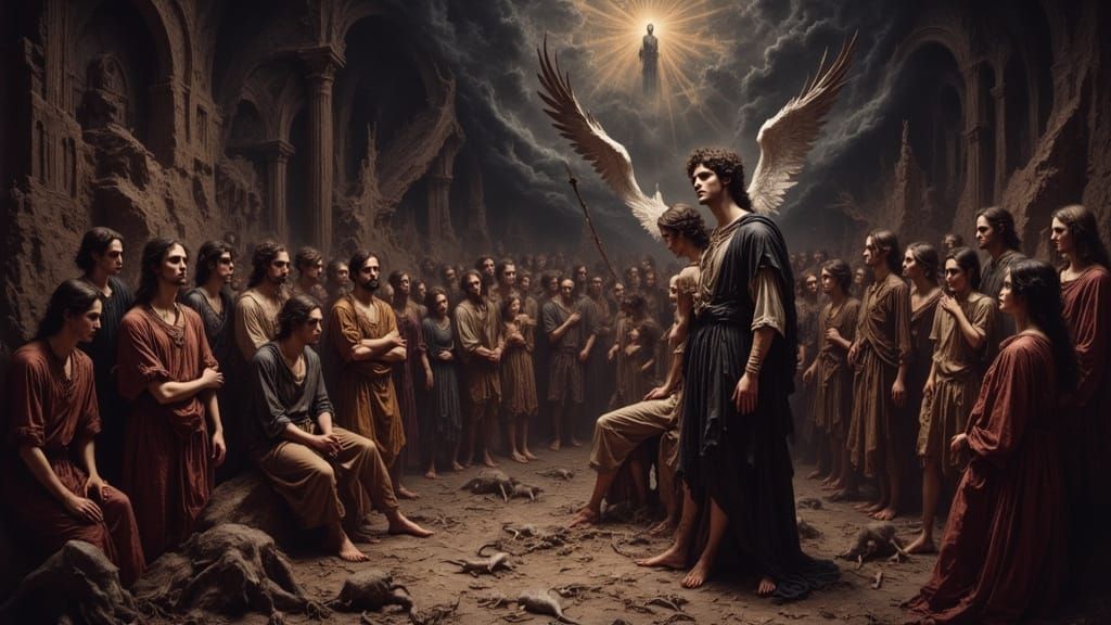 Menetekel Oil Painting with Chiaroscuro Lighting